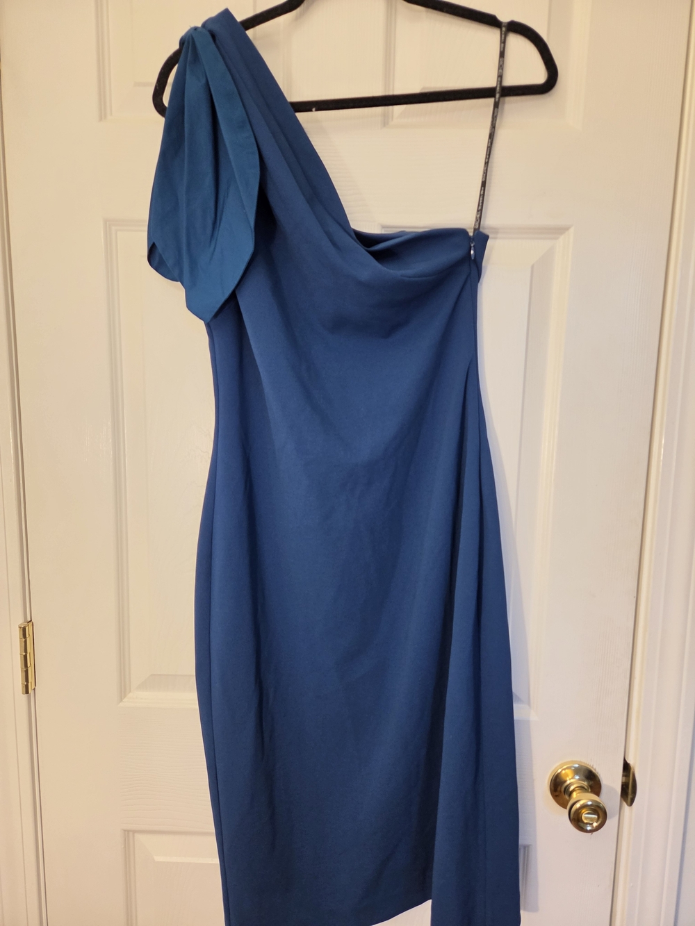 RACHEL Rachel Roy One-Shoulder Midi Dress in Deep Blue